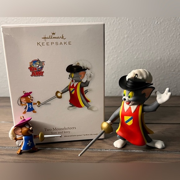 Hallmark NEW 2011 “Two Mouseketeers” Tom and Jerry- 2 Christmas Ornaments - Picture 2 of 11